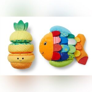 Melissa & Doug Colorful Plush Fish and Pineapple Stacking Toy Set